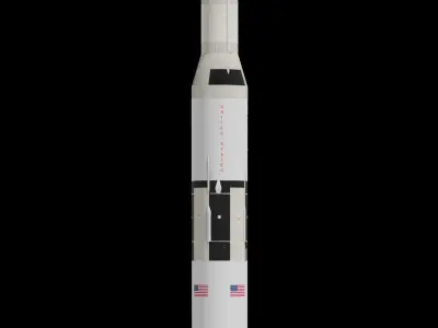 Saturn V rocket LOW POLY Free low-poly 3D model