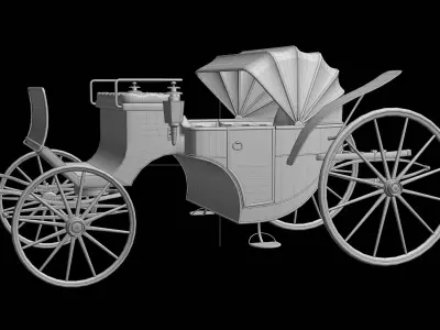 3D Model Luxury Antique Horse-Drawn Vehicle 3D model