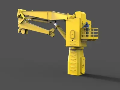 Crane for working deck 3D print model