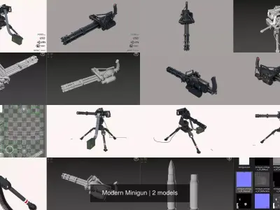 Modern Minigun 3D Model Pack