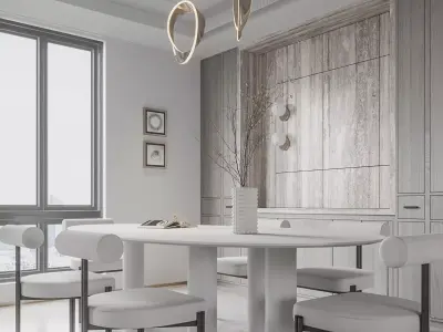 Industrial Living Interior scene 3D model 9