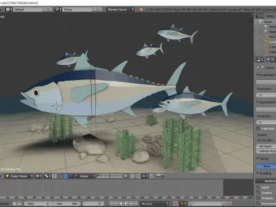 low poly tuna fish Low-poly 3D model