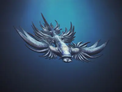 Sea Blue Dragon - Game Ready Low-poly 3D model Low-poly 3D model