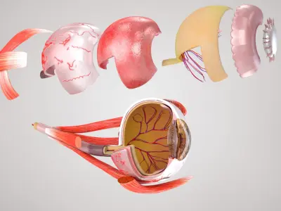  Eye With Anatomical Cross-Section 