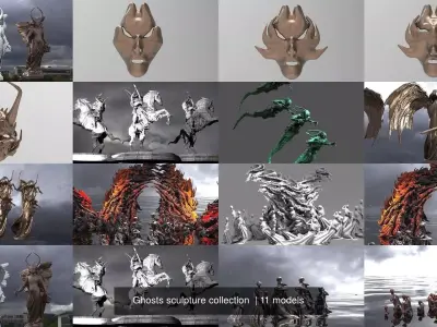 Ghosts sculpture collection  3D Model Pack purchase