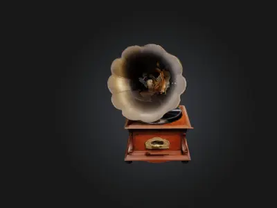 Vintage Gramophone Low-poly 3D model get