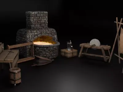 Gameready forge Assets Low-poly 3D model