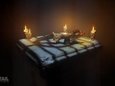 Ceremonial Dagger Low-poly 3D model