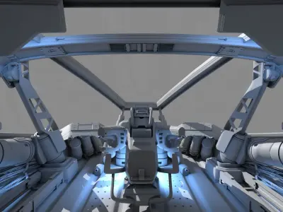 Spaceship Cockpit v2 3D model