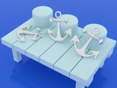 Ship Anchor Low-poly 3D model