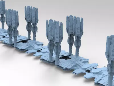  Elven Sci-Fi Dome Bridge 3D model