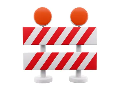 Roadblock cartoon icon 3D model