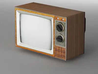 Old TV 3D model Low-poly 3D model