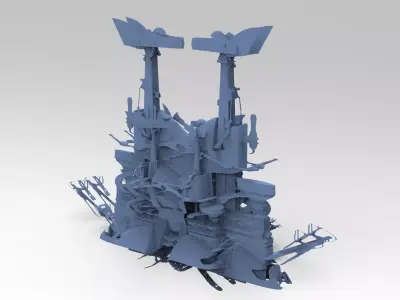 Star Wars inspired Base shantytown 3 3D model