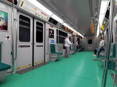 Modern Subway Metro Carriage Interior PBR Game Ready Low-poly 3D model