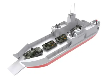 Landing Ship Tank Low-poly 3D model