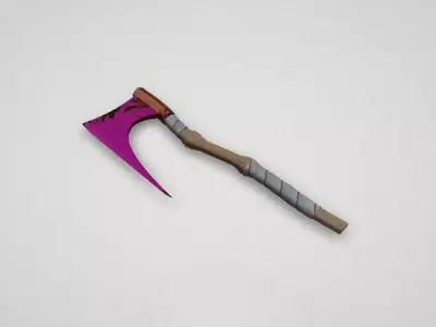Game asset Pink-Headed Axe with Unique Design 3D model