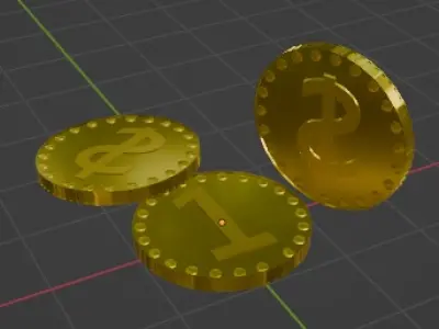 Gold Coin Free low-poly 3D model