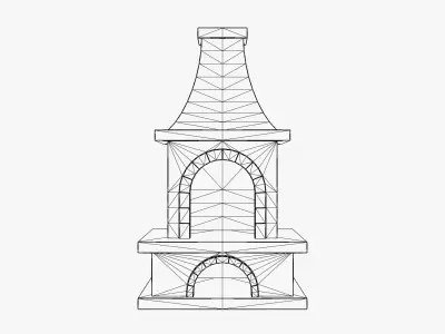 Medieval Forge Furnace Low-poly 3D model