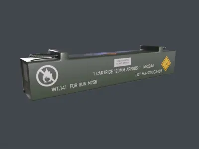 Ammo box tank shell 120mm Low-poly 3D model