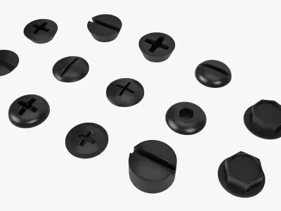 Screw Heads Collection 1 Low-poly 3D model