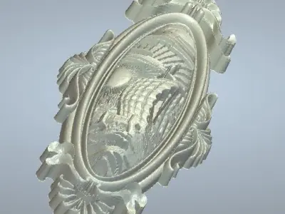 Ship 3D Relief CNC Carving Pendant Medallion Plaque Wall Art 3D print model