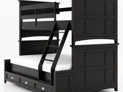 Magnussen Home Bennett Black Bunk Bed 3D model
