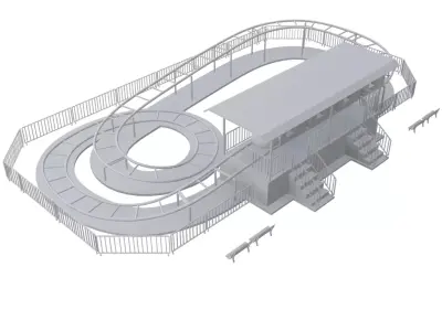 coaster amusment park Low-poly 3D model Low-poly 3D model