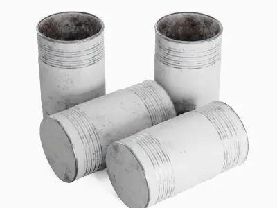 Old Steel Barrel 06 Low-poly 3D model