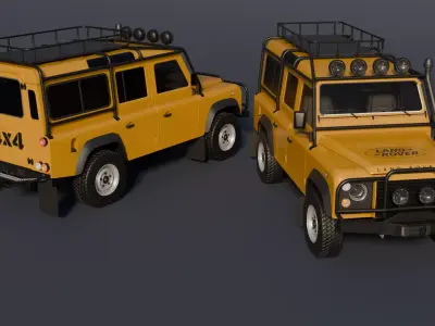Game-Ready Land Rover Defender 110   I Generation - High Detail Low-poly 3D model