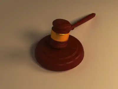auction and law Gavel Low-poly 3D model
