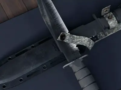Knife Tactical Survival - Game Ready 4K PBR Low-poly 3D model