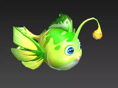 lantern fish Low-poly 3D model