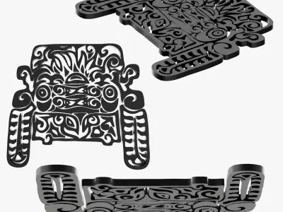 Intricate Mayan Ornamental Wall Art 3D print model