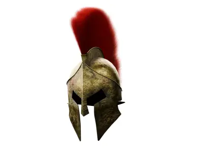 Spartan Helmet Low-poly 3D model 2