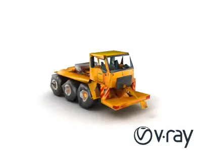 Heavy-Duty Aircraft Tug model pack with Reinforced Steel Frame Low-poly 3D model