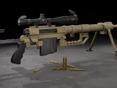 Sniper-rifle CheyTacM200 Intervention Free low-poly 3D model