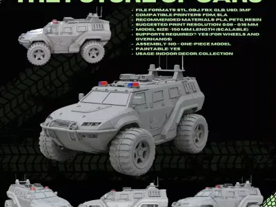 3D Printable Armored Police Vehicle  3D print model