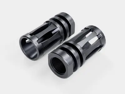 A2 Birdcage Flash Hider  Low-poly 3D model