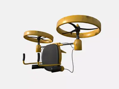 Jetpack Electric B04 Yellow  - SciFi Character Design Low-poly 3D model