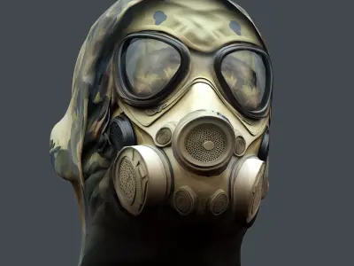 Gas mask helmet 3d model military combat Low-poly 3D model Low-poly 3D model purchase