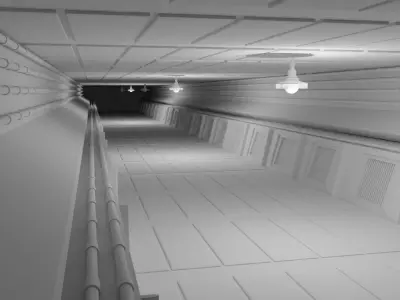 Underground Tunnel - No Material Low-poly 3D model