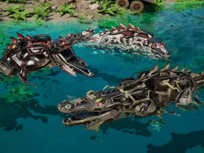 SciFi Crocodile Low-poly 3D model