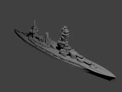 Japanese Fuso Class Battleship 3D print model