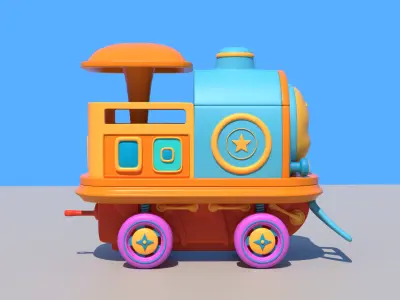 Cartoon Baby Train 3D model