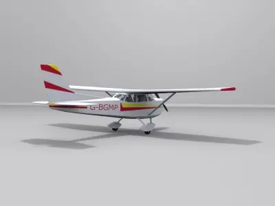 Cessna-172 airplane Low-poly 3D model