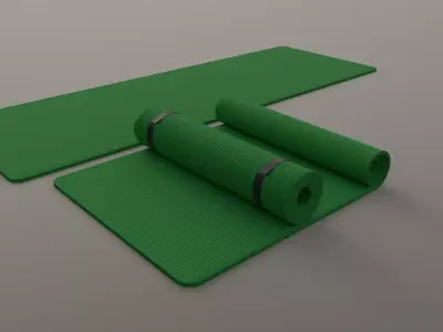 PBR Yoga Mat - Green Low-poly 3D model