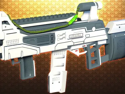 Futuristic Assault Rifle Low-poly 3D model buy