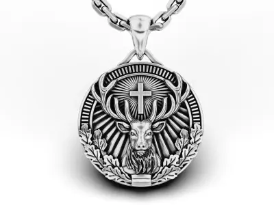 St Hubertus Signet Pendant 3D print model