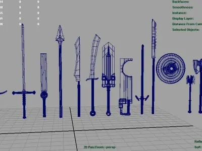 Weapon Collection viking axe Low-poly 3D model